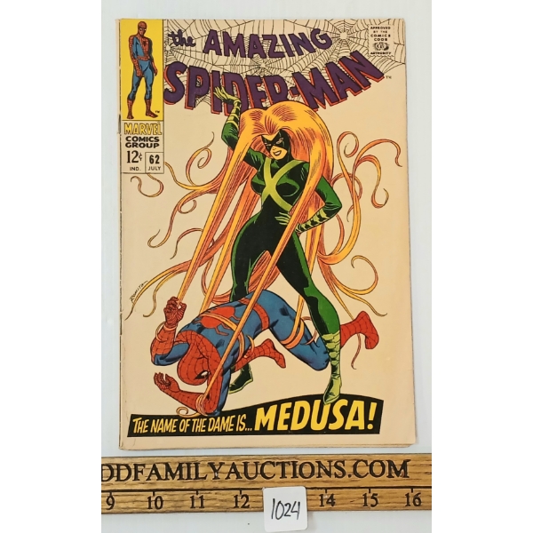 MARVEL COMICS "THE AMAZING SPIDER-MAN: THE NAME OF THE DAME IS MEDUSA" NO. 62 COMIC BOOK