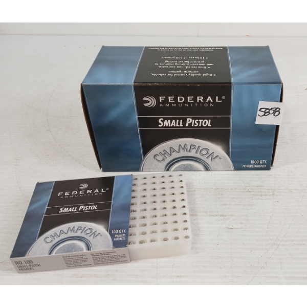 PRIMERS: 1000X FEDERAL SMALL PISTOL PRIMERS - NO. 100