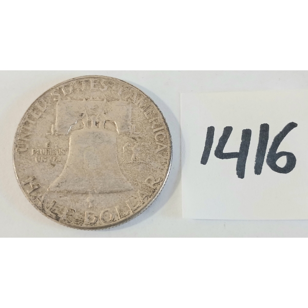 1952 US FRANKLIN SILVER HALF DOLLAR COIN