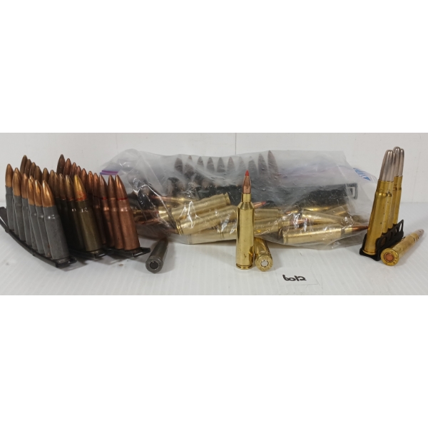 AMMO: QTY OF MISC RNDS - INCL .284 WIN, .7.62X39MM MILITARY ISSUE, ETC