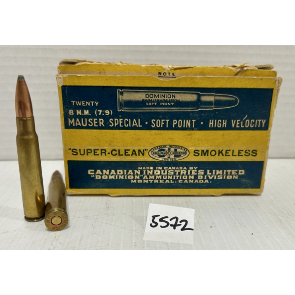 AMMO/BRASS: 14X LIVE & 5X BRASS CIL 8 MM MAUSER 170GR. 