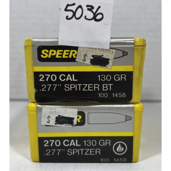 BULLETS: 200X SPEER .270 - 130 GR - SPITZER & SPITZER BT - SEALED