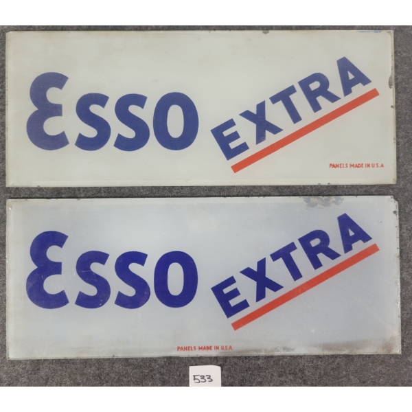 PAIR OF ESSO EXTRA GAS PUMP PLATES