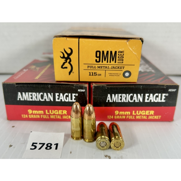 AMMO: 150X FED & BRG 9 MM - 115 GR & 124 GR FMJ