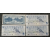Image 2 : LOT OF 4 - 1954 & 1986 CDN $5 BANKNOTES - INCL CONSECUTIVE 