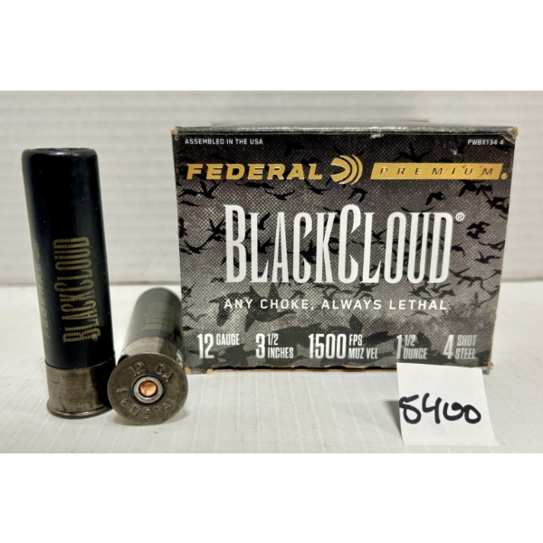 AMMO: 25X FEDERAL 12 GA 3-1/2IN NO4 STEEL SHOT 