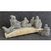 Image 2 : INUIT FAMILY & SEALS ON BASE BY UNKNOWN ARTIST - STONE & BONE