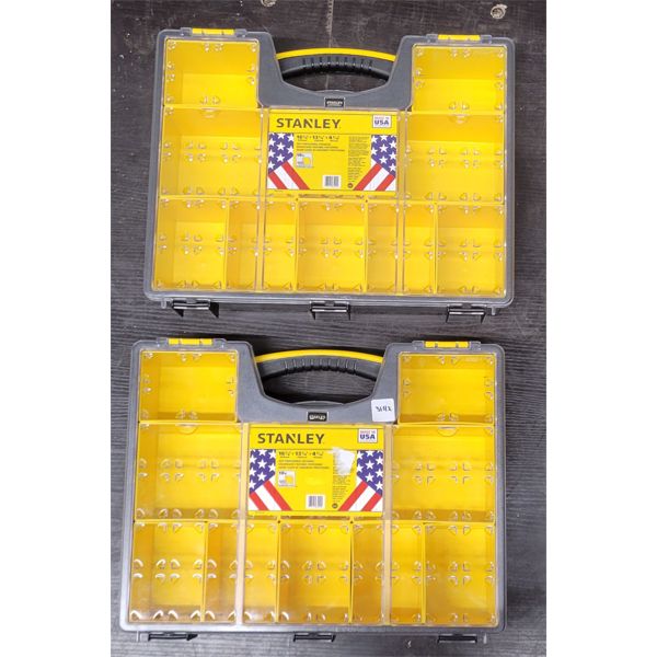 LOT OF 2 - STANLEY PLASTIC DEEP ORGANIZERS - AS NEW
