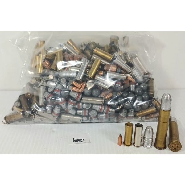 AMMO / BRASS / BULLETS: QTY OF MISC RNDS - INCL .38 SPL, .22, ETC - 17.5LBS