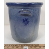 Image 4 : COBALT BLUE STONEWARE CROCK W/ FLORAL DESIGN