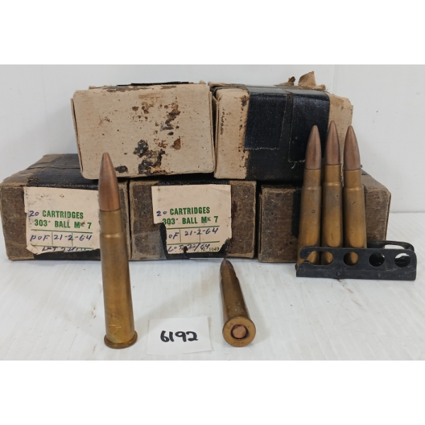 AMMO: 100X MK. 7 .303 BALL W/ STRIPPER CLIPS