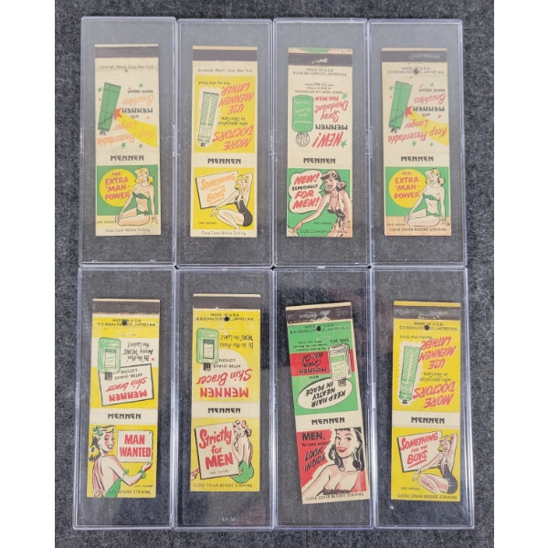LOT OF 8 - PIN-UP ADVERTISING MATCHBOOK PACKAGES - UNIVERSAL MATCH CORP, ETC
