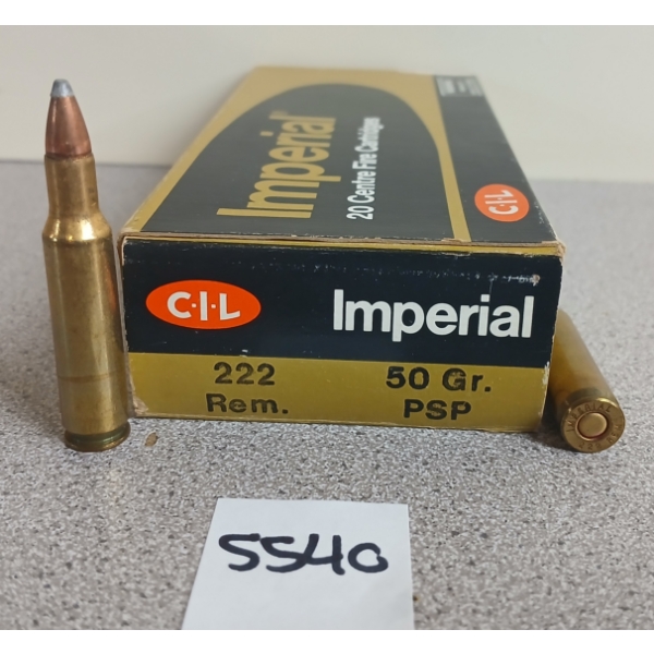 AMMO: 20X IMPERIAL .222 REM - 50GR - PSP