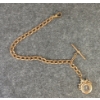 Image 2 : POCKET COMPASS ON GOLD TONED POCKET WATCH FOB
