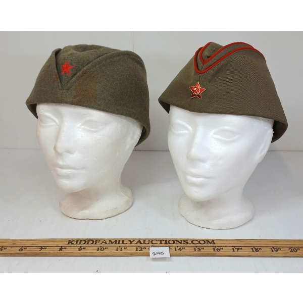 LOT OF 2 - SOVIET RUSSIAN FIELD CAPS