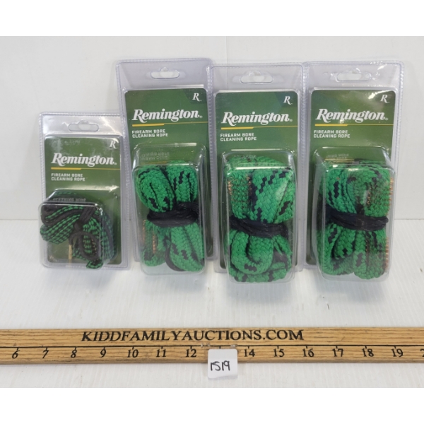 LOT OF 4 - REMINGTON FIREARM BORE CLEANING ROPES - INCL 12GA & 20GA ETC