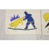 Image 3 : LOT OF 2 - "UNTITLED: MAN SPEARING POLAR BEAR & HIDING WOMAN" BY HELEN KALVAK - INK ON PAPER