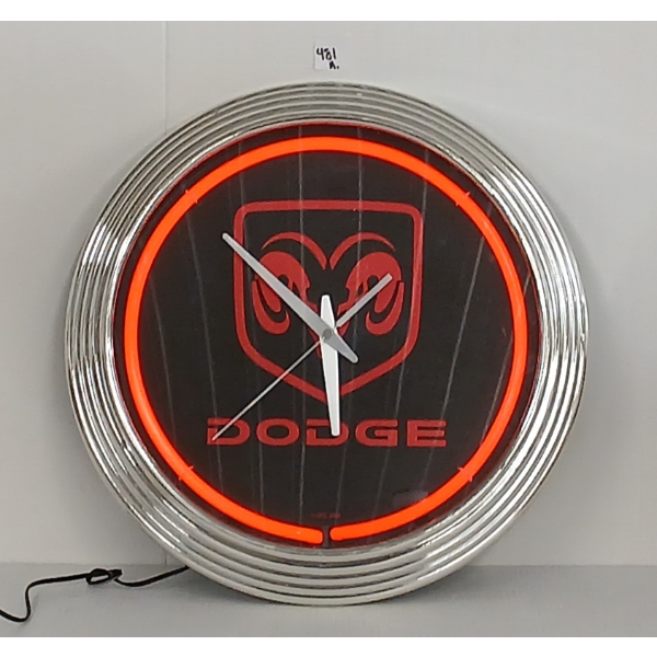 DODGE NEON LIGHT UP & BATTERY OP CLOCK
