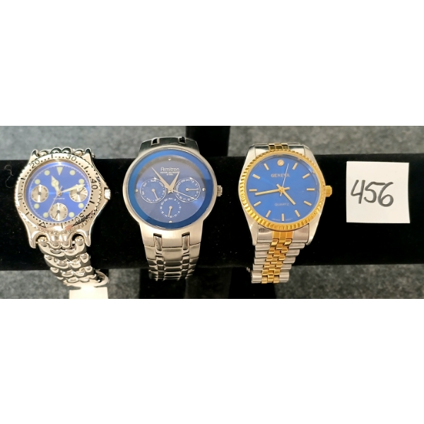 LOT OF 3 - MEN'S GENEVA, QUALITY & ARMITRON WRISTWATCHES