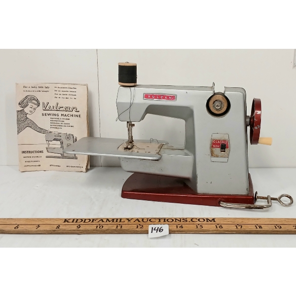 VULCAN CHILDREN'S BATTERY OP SEWING MACHINE - C. 1950-60's
