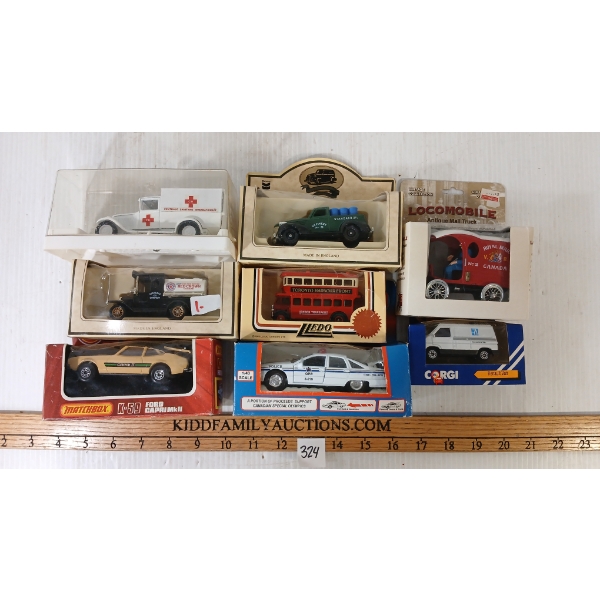 LOT OF 8 - DIECAST MODELS - INCL CORGI, MATCHBOX, COPY CARS, ETC