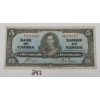 Image 1 : 1937 CDN $5 BANKNOTE