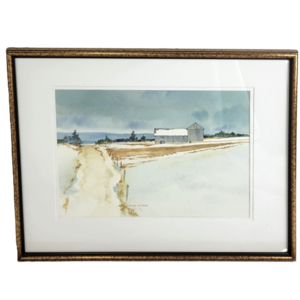 "SPRING - ALBION HILLS" BY GORDON PETERS(1920 - 2014) - FRAMED WATERCOLOUR ON PAPER