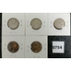 Image 1 : LOT OF 5 - 1960 & 1961 CDN SILVER 25 CENT COINS 