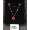 Image 2 : LOT OF 2 - STERLING SILVER & LAB-CREATED RUBY STUD EARRINGS & NECKLACE