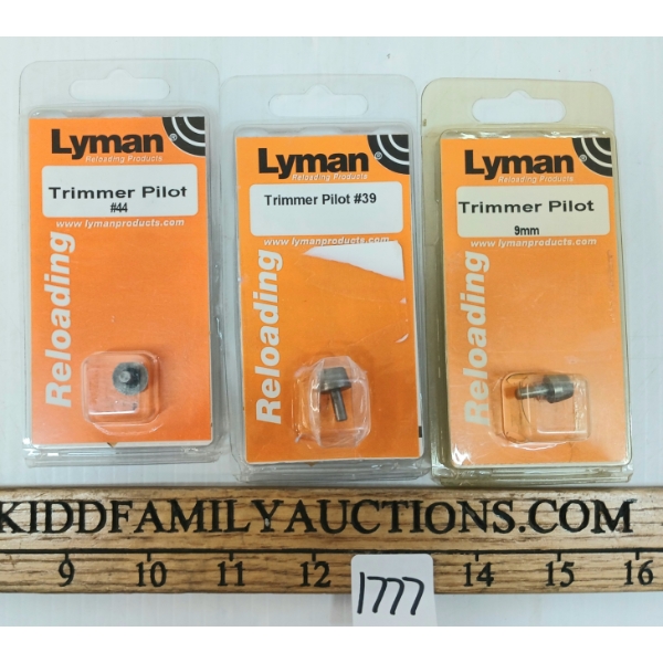 LOT OF 3 - LYMAN TRIMMER PILOTS - #39, #44 & 9 MM