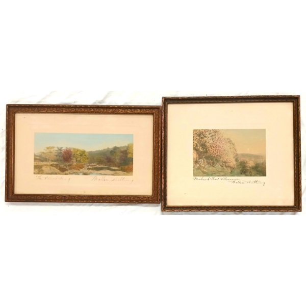 LOT OF 2 - "THE RIVER'S SONG" & "MOHAWK TRAIL BLOSSOM" BY WALLACE NUTTING (1861 - 1941)