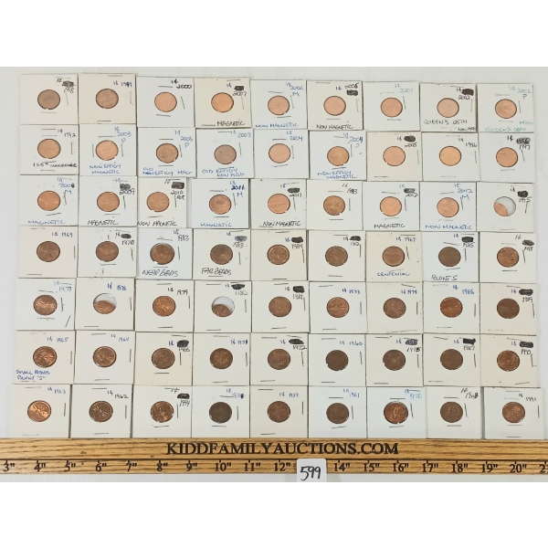 LOT OF 63 - 1958-2012 CDN PENNIES - UNCIRCULATED