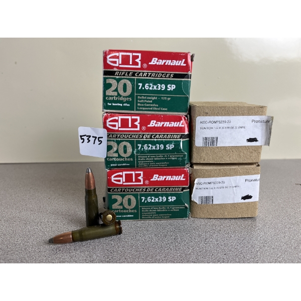 AMMO: APPROX 100X MIXED 7.62X39