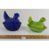Image 3 : LOT OF 2 - NESTING HEN CANDY DISHES