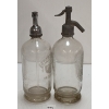 Image 2 : LOT OF 2 - PARKER BRO & CAPRONI BROS - CLEAR ACID-ETCHED - SELTZER BOTTLES