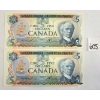 LOT OF 2 - 1979 CDN $5 BANKNOTES