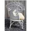 Image 3 : ROCOCO STYLE WICKER PATIO CHAIR W/ CUSHION