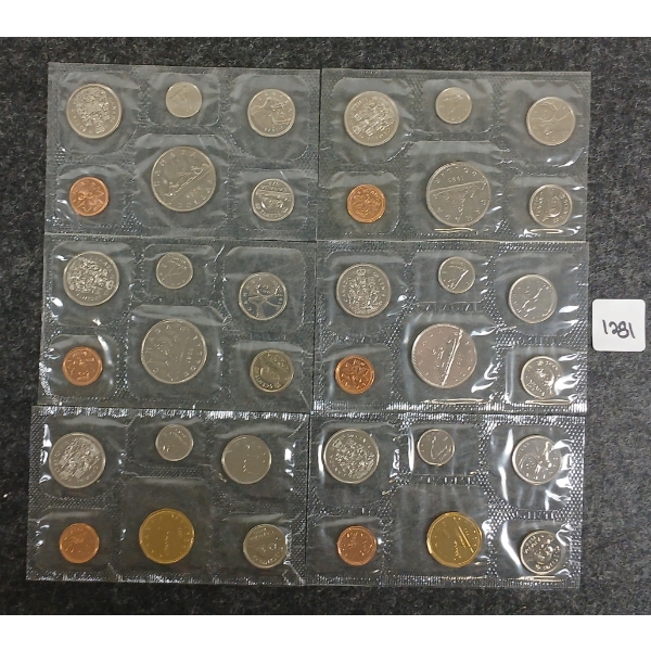 LOT OF 6 - 1978-1990 RCM UNCIRCULATED PROOF SETS