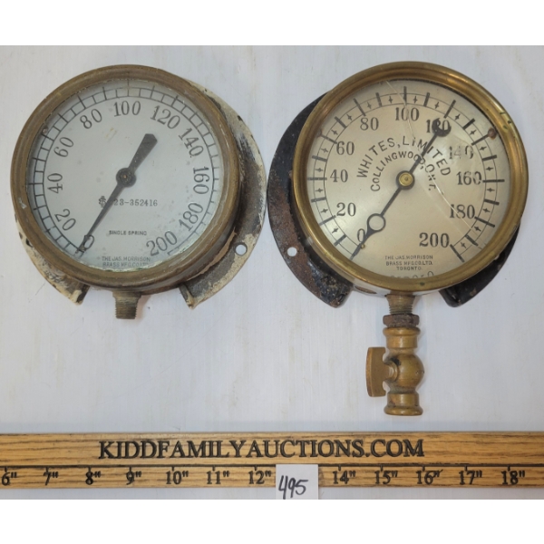 LOT OF 2 - BRASS GAUGES