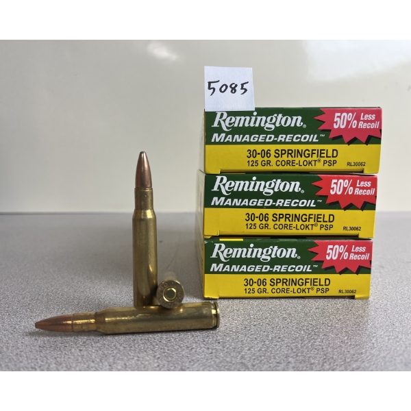 AMMO: 60X REMINGTON MANAGED RECOIL .30-06 125GR. CORK-LOKT PSP 