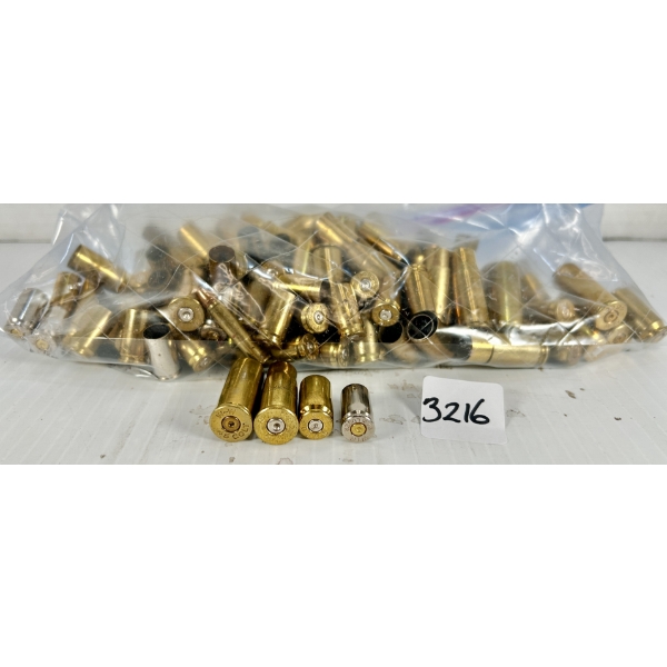 BRASS: APPROX 80X MIXED - .45 COLT, .38-40 WIN, .40 S&W & 9 MM