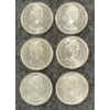 Image 2 : LOT OF 6 - 1967 CDN 25 CENT SILVER COINS