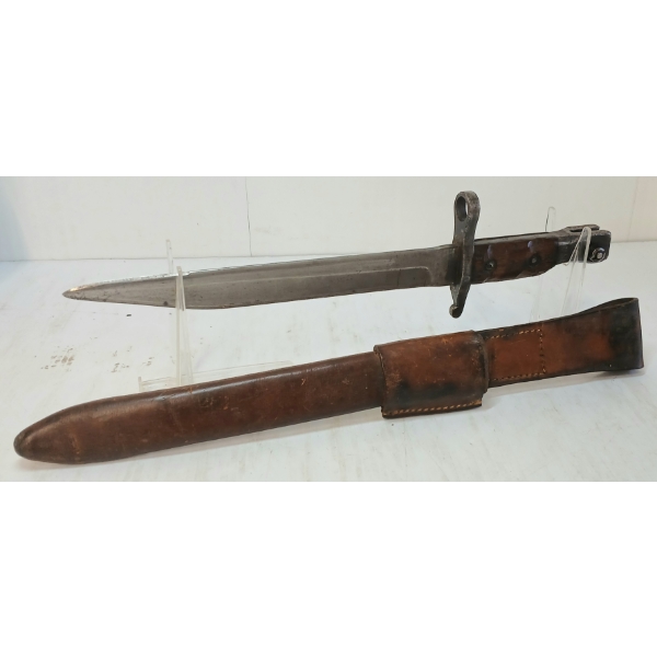 CDN ROSS RIFLE BAYONET W/ SCABBARD & FROG