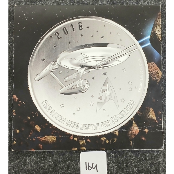 2016 RCM FINE SILVER $20 COIN - STAR TREK