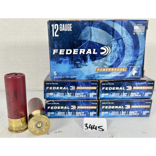 AMMO: 25X FEDERAL 12 GA 2-3/4IN NO.00 BUCKSHOT