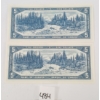 Image 2 : LOT OF 2 - 1954 CDN $5 BANKNOTES - UNCIRCULATED