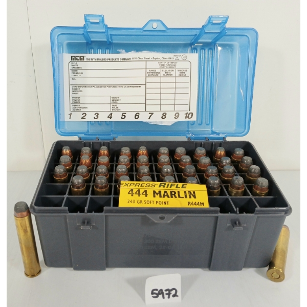 AMMO: 41X REMINGTON EXPRESS RIFLE .444 MARLIN - 240GR - SP - FACTORY LOADS