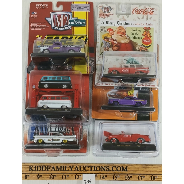 LOT OF 6 - M2 MACHINES DIECAST MODELS - '57 CHEVROLET BEL AIR, '58 GMC 100 STEPSIDE, ETC