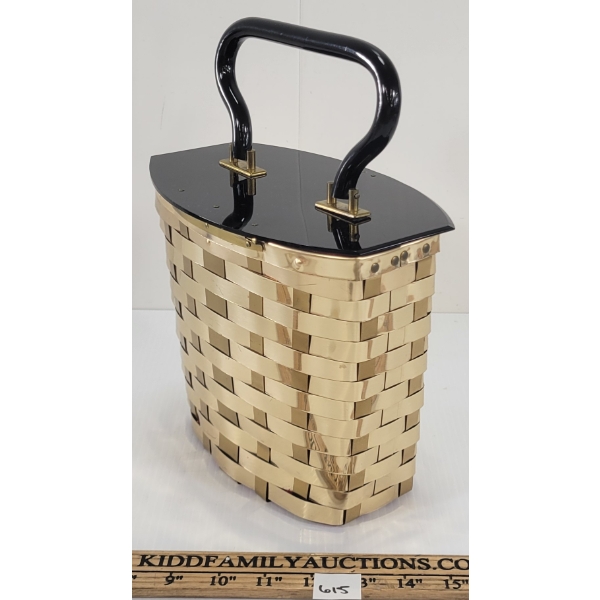 DORSET REX FIFTH AVE LUCITE WOVEN BASKET PURSE BOX
