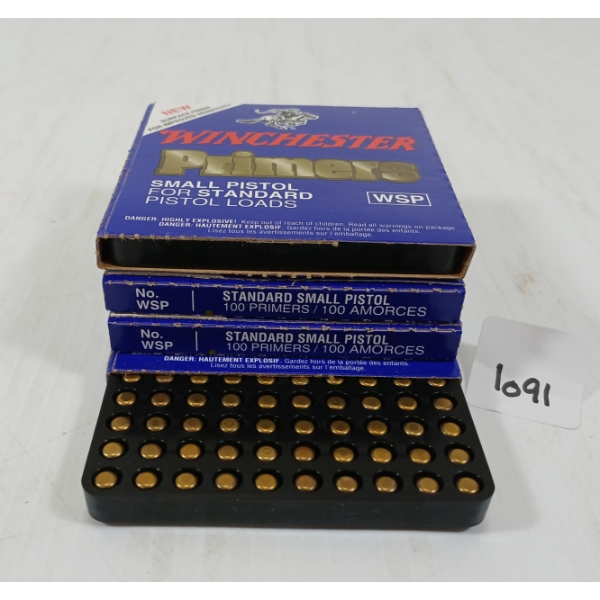 PRIMERS: APPROX 400X WINCHESTER SMALL PISTOL STANDARD PRIMERS - WSP